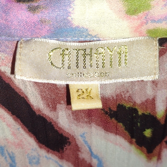 Cathaya ruffled v neck button down blouse.. NWOT. - Picture 4 of 5